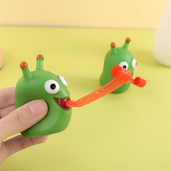 Fidget Toy Novelty Adorable Animal Design Stress-Relieving Sticking Tongue Out Worm Toy for Kids Adults