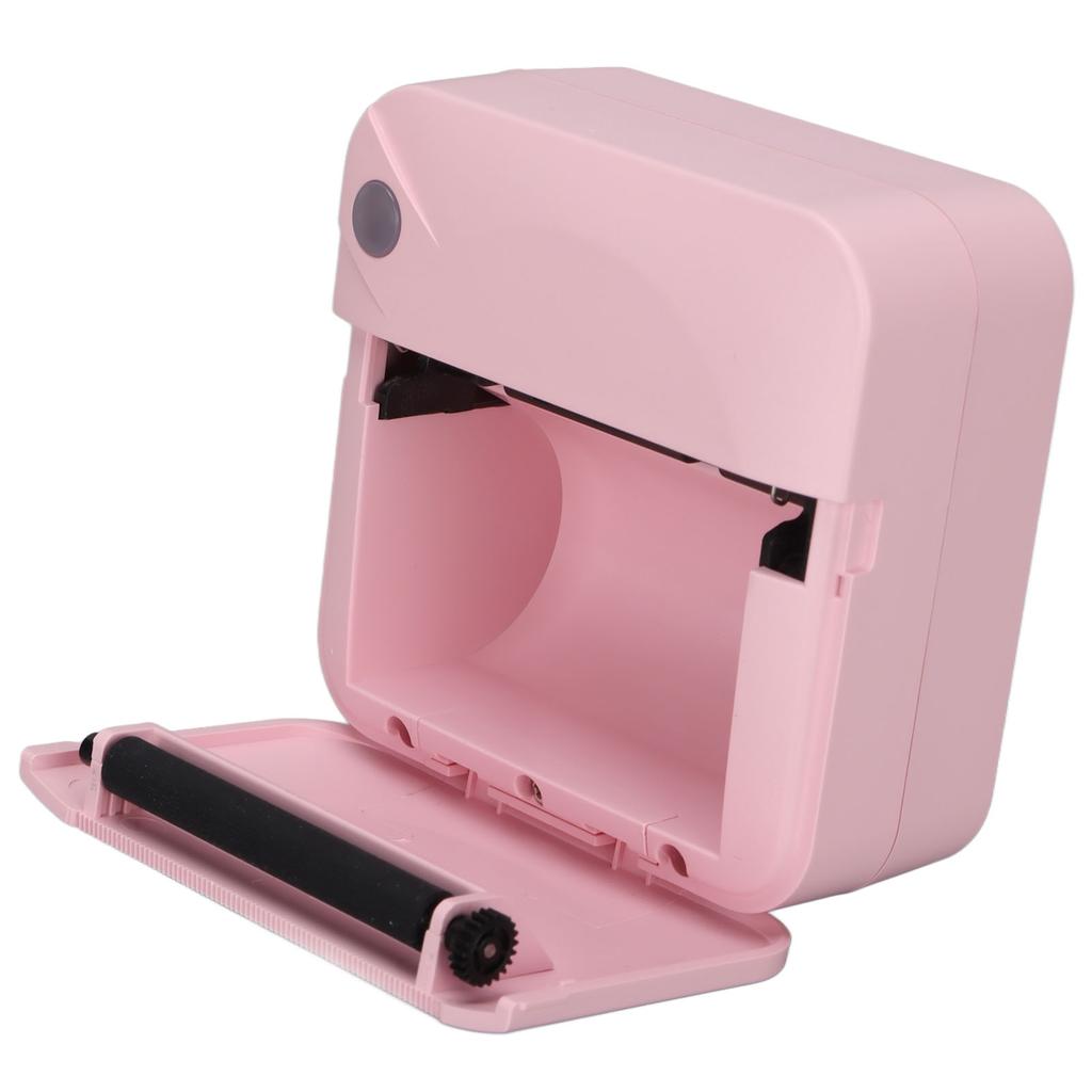 Mini Printer 200DPI Thermal Paper Ergonomic Design Rechargeable Battery Safe Stable Portable Printer for Home OfficePink