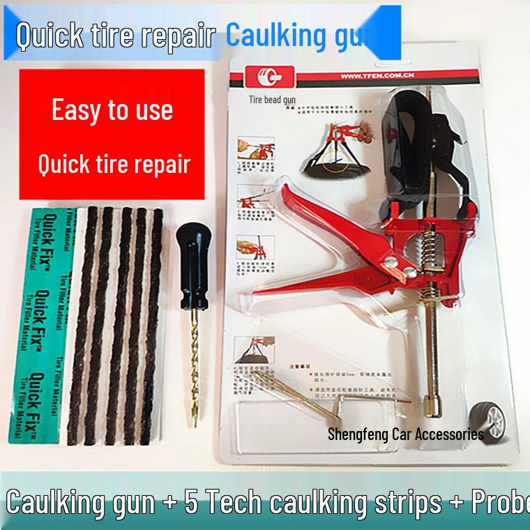 Car and Motorcycle Electric Tire Repair Kit with Quick Strip Gun