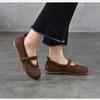 Johnature Retro Flat Shoes Genuine Leather Comfortable Soft Soled Shallow Versatile Women's Shoes