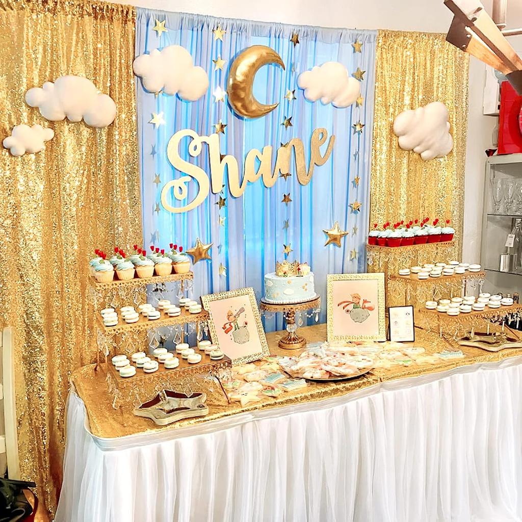 Gold Sequin Photo Backdrop Curtain Panels Stage For Shimmer Birthday Wedding Photograph Baby Shower Decoration Backdrop Fabric