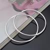 925 Gümüş 30mm 50mm 60mm Pürüzsüz Hoop Küpe Kadın Kızlar Için Charm Takı Hediye