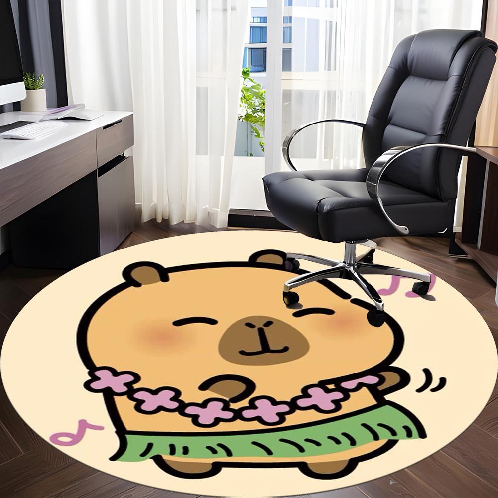 1pc Capybara Chair Carpet for Office Non-Slip Mat for Office - Decorative Floor Mat Yy251030216
