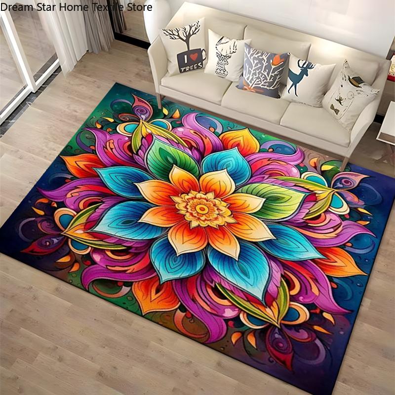 15 Size 3D Mandala Area Carpet Rug for Living Room Bedroom Home Sofa Doormat Decoration,kids Non-slip Floor Mat Gift