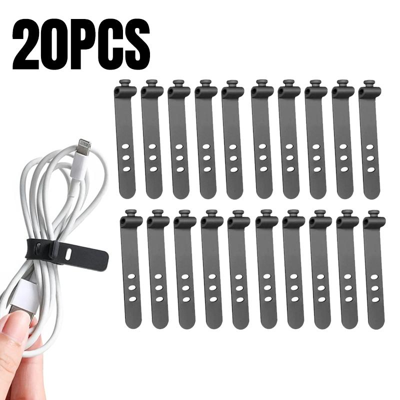 1-11pc Cable Organizer Ties Silicone Wire Management Bobbin Winders Flexible Tie Desktop USB Data Cord Earphone Wire Line Wrap