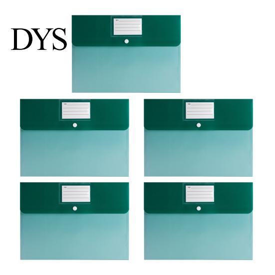Matte PP File Folder Document Folders with Snap Button & Label Pocket, A4 Size Plastic Student Exam Organizer Envelopes, Waterproof Organizers