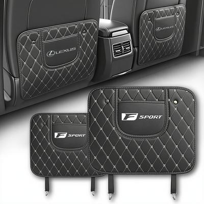 Leather Car Anti-Kick Mats Auto Seat Back Protector Cover For F SPORT ES RX NX LS UX LM LX GX LC RZ IS CT GS RC HS SC LBX