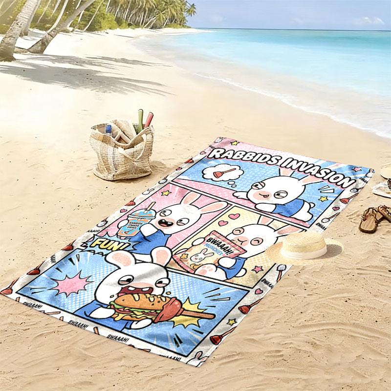 Rabbids Invasion Spark Print Beach Towel, Large Soft Quick Dry Towel for Beach Camping Swimming