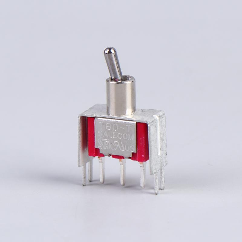 1/3Pcs T8013-TNCQ-S20 Toggle Switch T80-T Series Vertical Right Angle 3Pin ON-ON 2 Position Button With Bracket