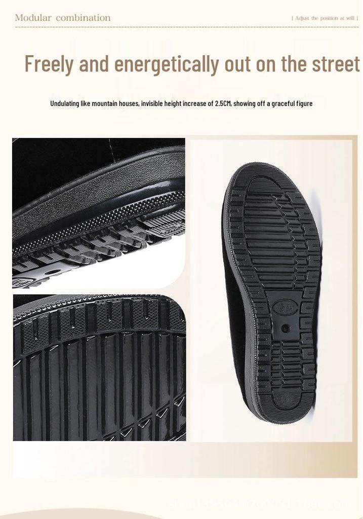 Women's Black Old Beijing Soft Sole Cloth Shoes - Flat, Non-slip, Shallow Mouth, Ideal for Work and Dance