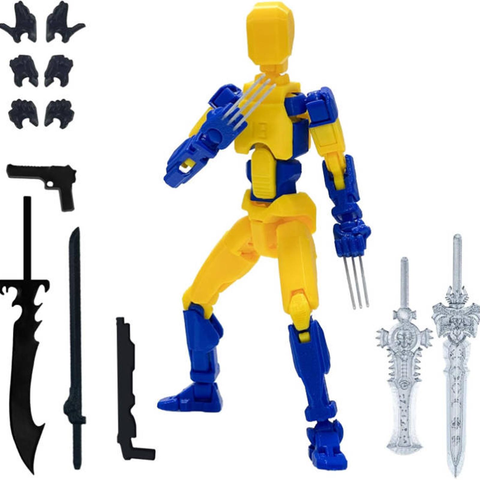 1/2Packs 13 Robot Action Figure with Sports Accessories Set Multi-Jointed Action Figures Action Figure Dummy Desktop Decorations One Size