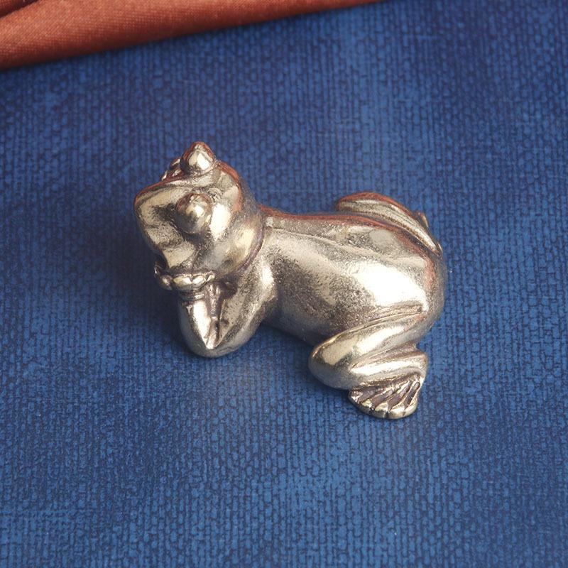 Solid Brass Tea Ornaments Creative Desktop Looking Forward To Frog Personality Decoration Antique Miscellaneous