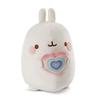 Jouet En Peluche Molang NICI - Modèle 12 Cm - Cœur Arc-en-ciel - Blanc