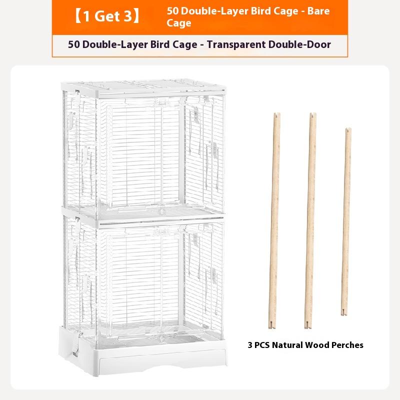 

Escape-Proof Luxury Villa Parrot Cage 50-Star Double Layer Large Horizontal Wire Birdcage for Peony Parrots Home Bird House
