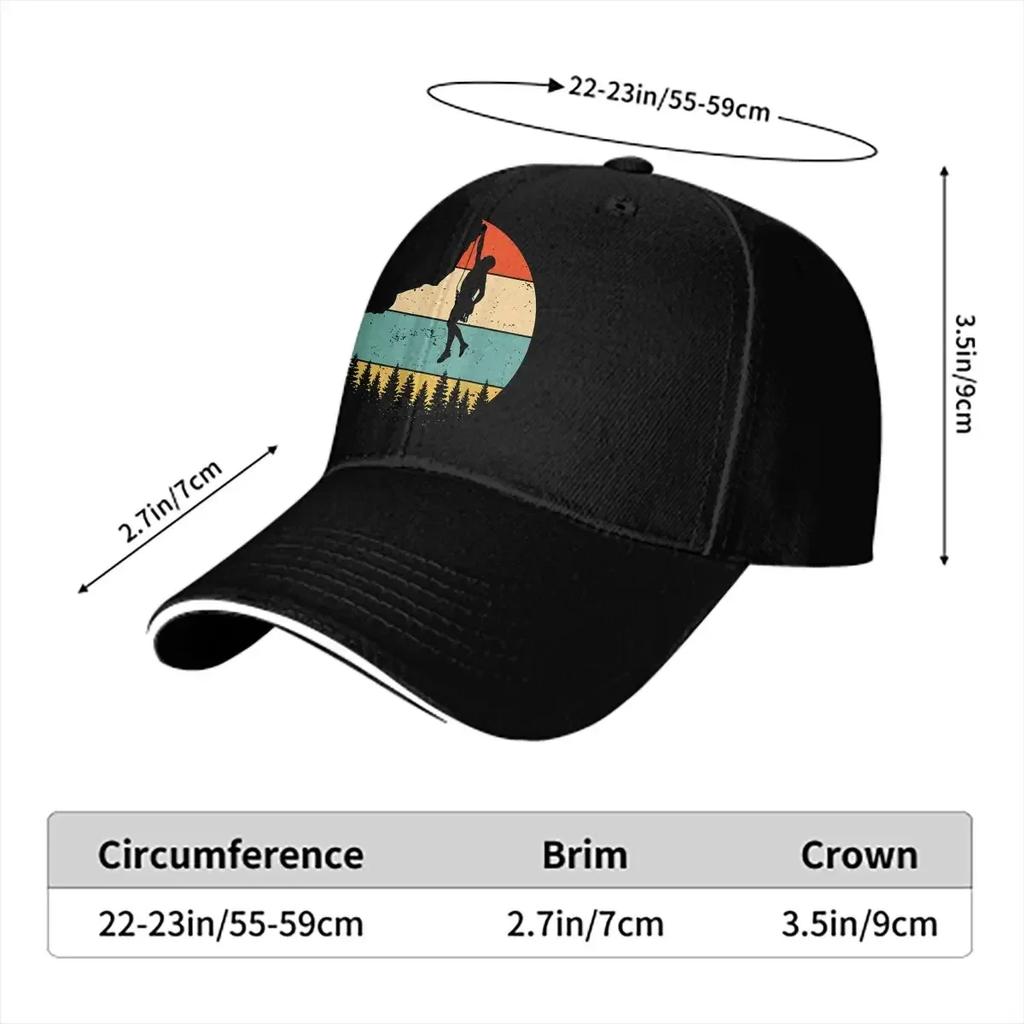 Lezecká retro západ slunce kšiltovka Unisex klobouky Dámské ochrana proti slunci Snapback Lezecké kšiltovky