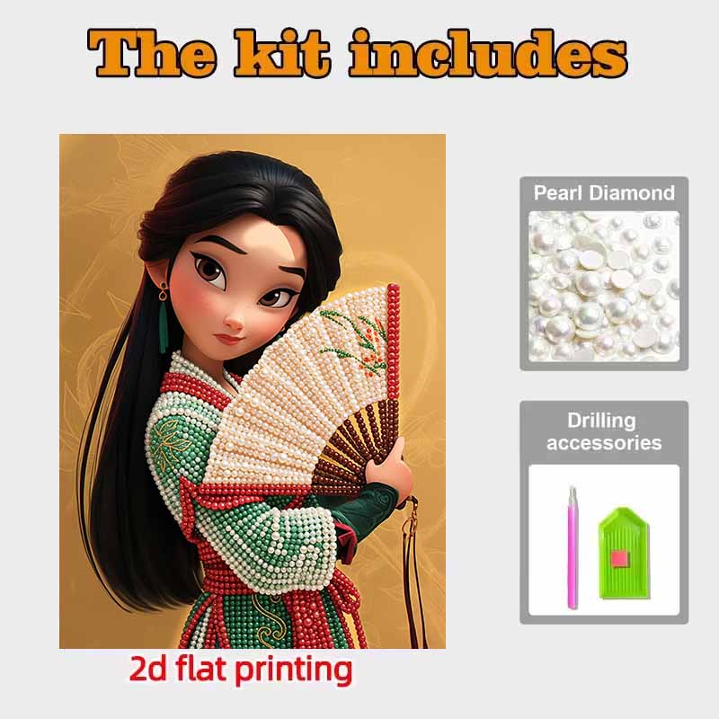 Disney DIY Pearl Art Painting Mulan Heroic Home Wall Decoration Pearl Gemstone Painting Pictures Crafts Home Decoration