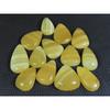 257Cts. Natural Yellow Lace Agate Pear Cabochon Loose Gemstone 13Pcs Lot C-236
