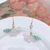 Glass Bead Floral Earrings Lightweight Ear Hooks/Ear Studs Allergy Free Glass Beaded Ear Pendants Handmade Ornament