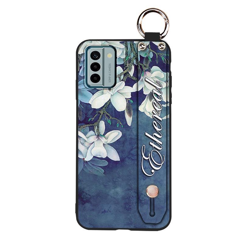 Silicone Lanyard Phone Case For Nokia G22 Anti-knock Ring Waterproof Soft case Anti-dust Phone Holder Shockproof Flower