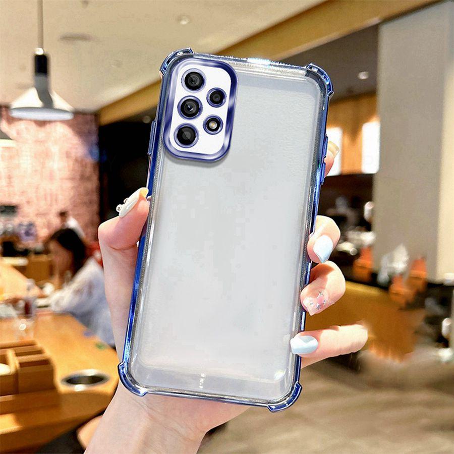 Airbag Shookproof Lens Case For Samsung Galaxy A13 A14 A15 A16 5G A23 A17 A06 A26 A32 A33 A34 A35 A55 A36 A56 A54 Plating Silicone Back Clear Cover