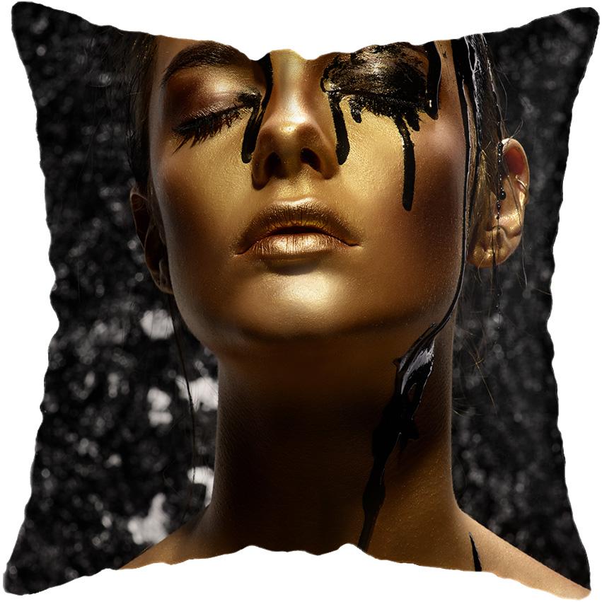 

Современная гостиная, черное золото, африканская женская стильная наволочка для дивана в стиле арт-деко, наволочка 45x45cm