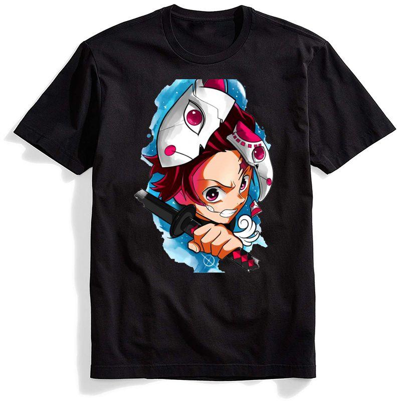 Kimetsu No Yaiba Demon Slayer Demon Blame Tshirt Summer Top Male Black T Shirt Print 2XL