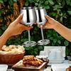 Stainless Steel Wine Glass 17 oz, Unbreakable Wine Glasses Unique and Cool Portable Metal Wine Glass for Outdoor Events, Picnics
