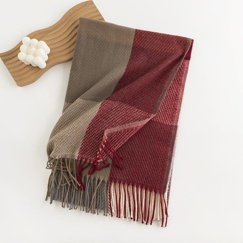 Imitation Cashmere Scarf European and American Street Style Scarf Women's Fashion Commuting Scarf Simple Style Versatile Shawl