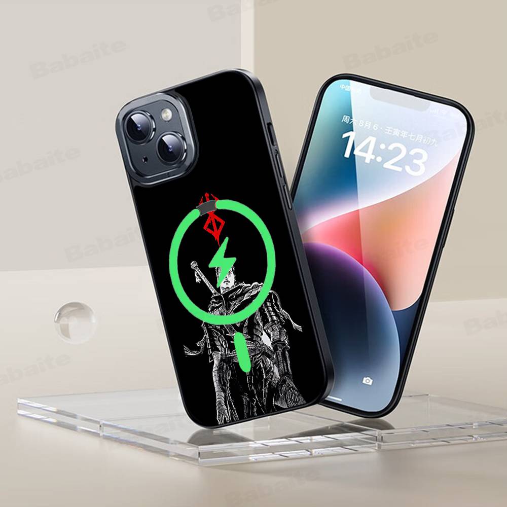 Anime Berserk Phone Case Magnetic Case For IPhone 16 14 13 12 11 15 Pro Max Plus For Magsafe Wireless Charge Cover