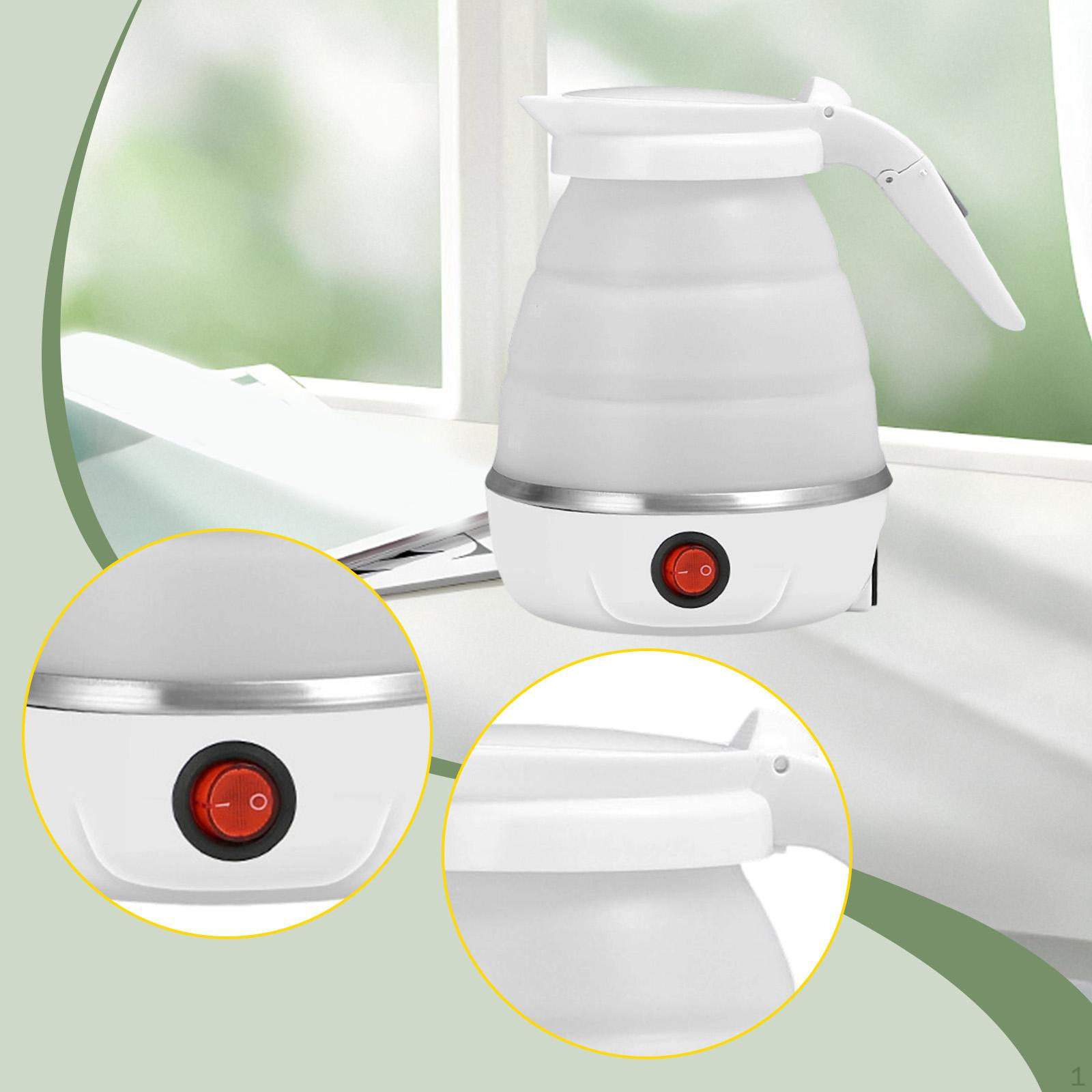 

Foldable Electric Kettle Compact Water Boiling for Travel Hotels Offices White белый