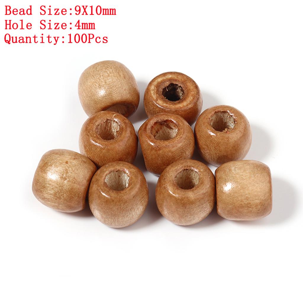 Natural Round Wood Beads Oval Loose Spacer Rosary Bead Large Hole Jewelry Bracelets Diy Unsex Charm Wholesale Supplies