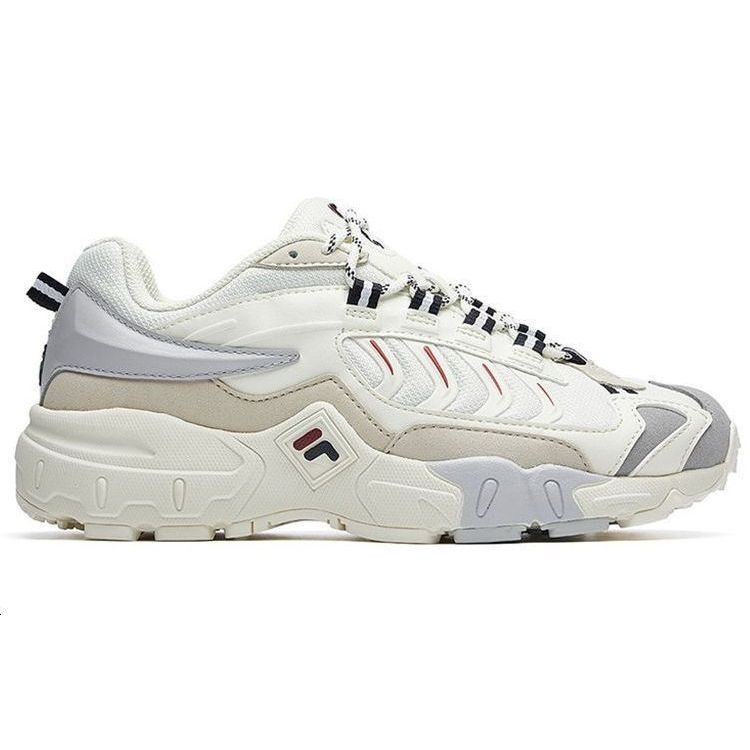 Fila Predator 1 Fabric Synthetic Leather Lace-Up Low-Top Dad Shoes Women sneaker White F12W941124FVL