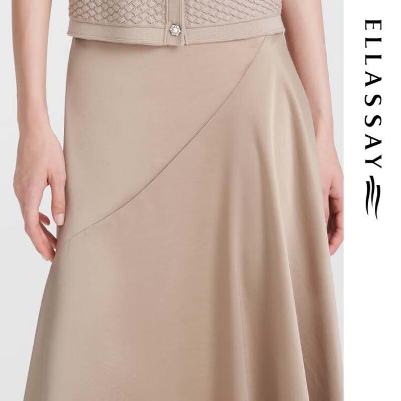 ELLASSAY Triacetate Drapey Irregular Hem Skirt