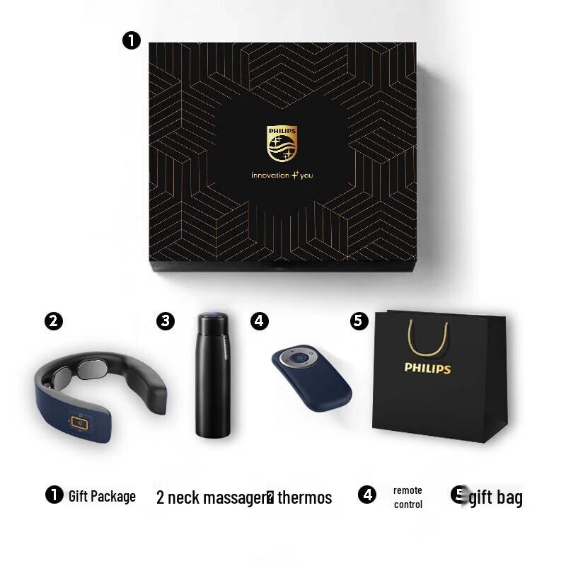Philips Neck Massager & Insulated Tumbler Gift Set CN Plug (adapter Included)