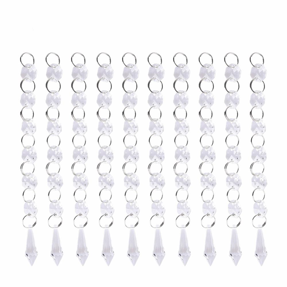 30pca Transparent Clear Crystal Strands DIY Craft Acrylic Hanging Crystals  Home Decoration