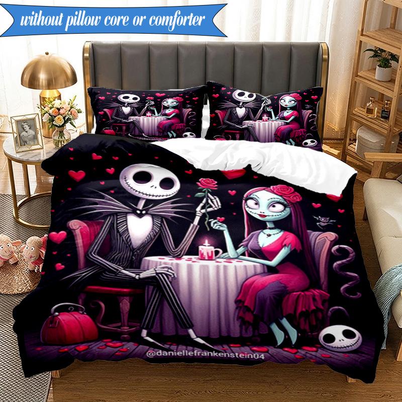 Halloween Jack 3pcs K-pop music group Bedding set,Ideal for Bedroom, Dormitory,Including Duvet Cover And 2pcs Pillowcases,Fan gifts