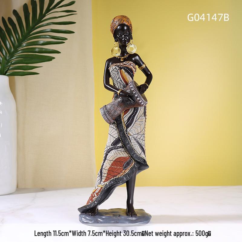 

Африканский племенной стиль Ретро Черные женские украшения для украшения дома