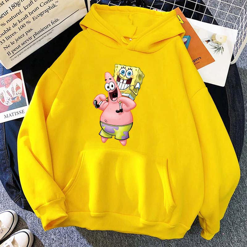 Cartoon Anime SpongeBob SquarePants New Casual Hooded Women's Couple Hooded Sweatshirts