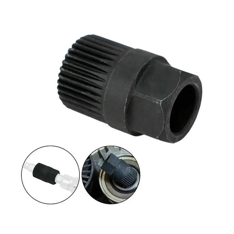 Car Generator Pulley Alternator Clutch Free Wheel Pulley Removal Tool With 33 Tooth V Belt Pulley Remover Black Car Accessories