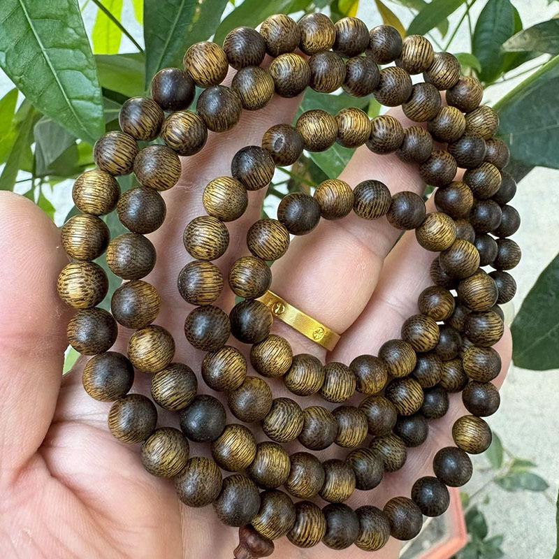 Hainan-Pirol Grüner Schach-Adlerholz 108-Perlen 8mm Armband für Männer und Frauen