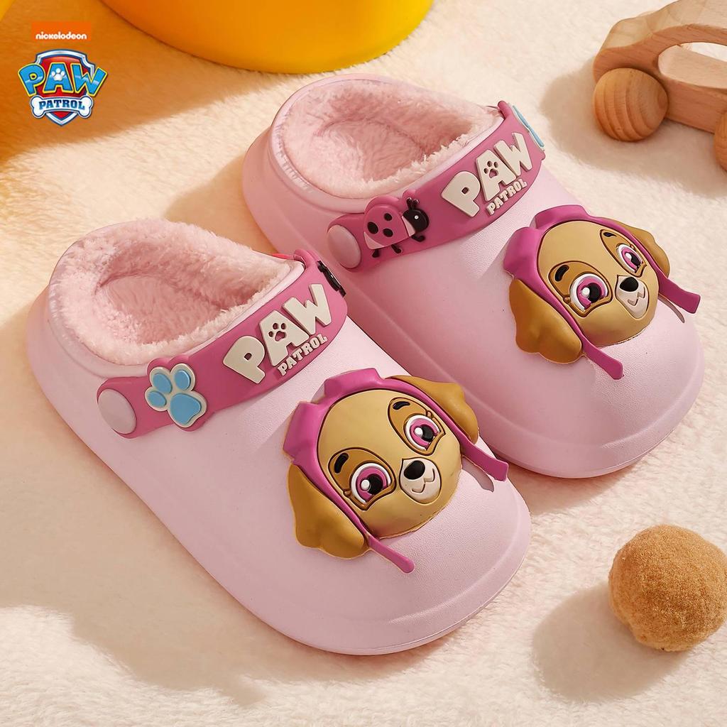 Paw Patrol Kids' Winter Slippers: Warm, Closed Heel, Anti-Slip, Waterproof Fur Shoes for Boys & Girls