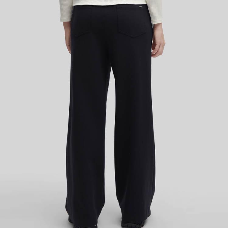 Fila Emerald 2023 Winter New Knit Wide Leg Pants Women Bottoms Black F11W344607F-BK