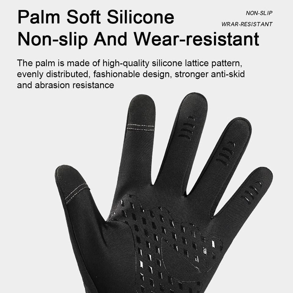 Getinfit Cycling Gloves Winter Warm Waterproof Touch Screen Anti-Wear for Male Female Outdoor Sports Fishing Fleece Thickened