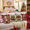 1pc Green Red Cushion Cover Santa Claus Snowman Durable Cover 2025 New for Home Ornament Xmas New Year Christmas Decoration