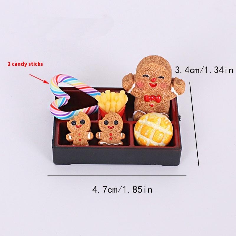8/10Pcs Dollhouse Miniature Food Toy Candy Stick Biscuit Man Model Christmas Scene Box Ornaments Diy Decoration