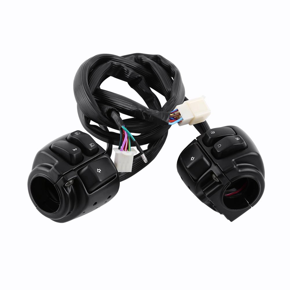 

2 x Motorcycle 25mm 1 Handlebar Control Wiring Harness Black