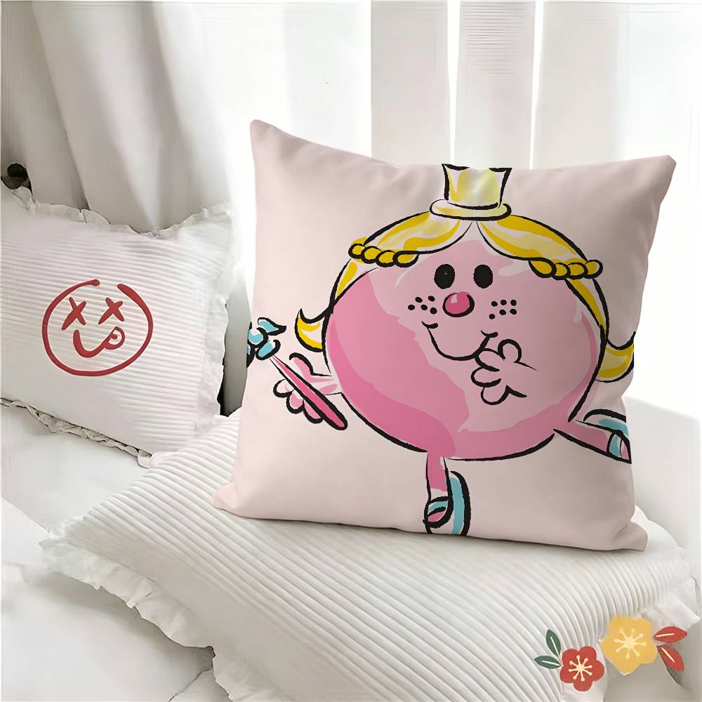 Pc Cartoon Mr Men And Little Miss Pillow Case Fashion Square Pillowcase Bedroom Sofa Room Ins Decoration Leisure