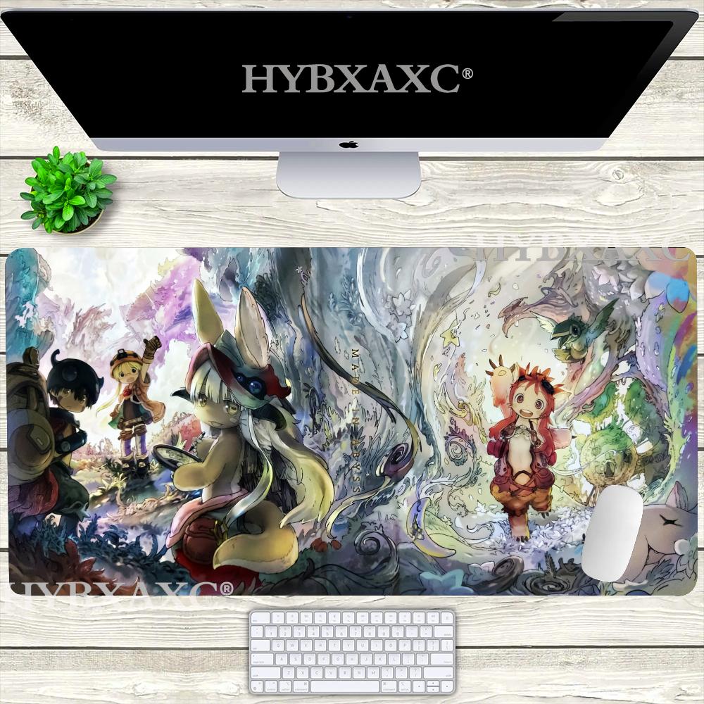 HYBXAXC Large Mouse Pad Cartoon Made In Abyss Mousepad Keyboard Desk Game Rubber Noslip Mouse Mat Gamer Riko Nanachi Mausepad