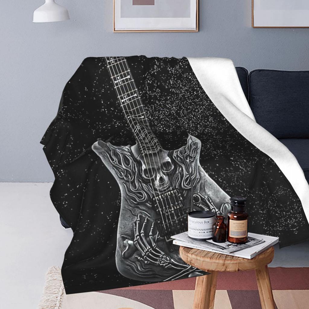 Electric Guitar 3D Classical Guitar Blanket Fleece Sofa Throw Blanket Multi-function for Bedroom Office Throws Bedspread Quilt