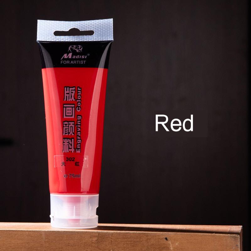 75ml Water-Based Printmaking Ink Paint Vibrant Pigments Smooth Texture Washable for Artist Studio Embossing Engraving Creations